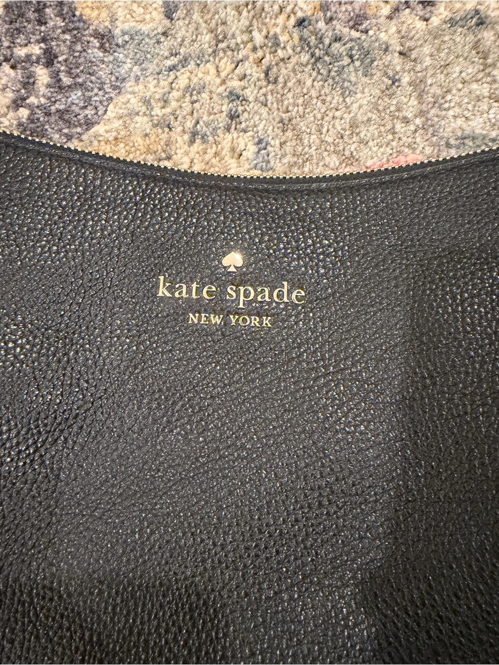 kate spade Black Pebbled Leather Crossbody with Striped Strap - Picture 3 of 5